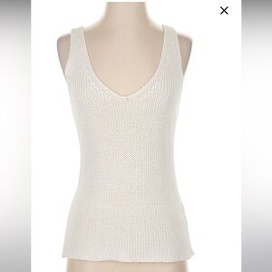 White Knit Sleeveless Top
